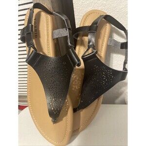 Torrid Cut Out Design Sandals Black Elastic Back- Women’s Size 10